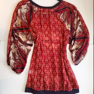 Red Paisley Blouse